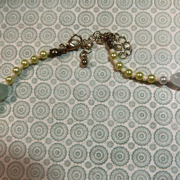Colorful Beaded Necklace with Smiley Charm - Picture 3 of 3